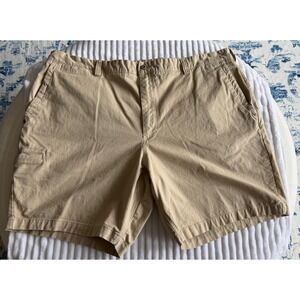 Duluth Trading Co Flex Ballroom Khakis Shorts Mens 46 Tan Stretch Cotton Cargo